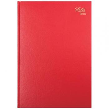 Letts Red Business Diary, 18‑T31XRD, A5 2018 – Week To View Edition