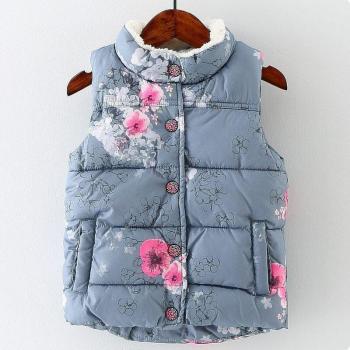 Vêtements d'extérieur gilet bébé fille coton sans manches motif fleurs Graffiti 2-7 ans