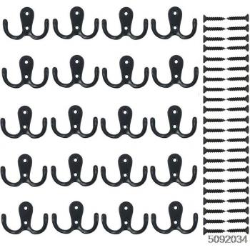 20-Pack Vintage Style Wall Hooks with Screws