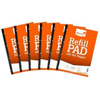 Silvine Ruled Sidebound Refill Pad A4 160 Pages (Pack of 6) A4SRPFM