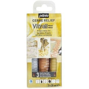 Cerne Vitrail Glass Outliner Set – 3 x 20 ml (Silver Finish)
