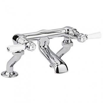 Chrome and White Topaz Bath Filler Tap