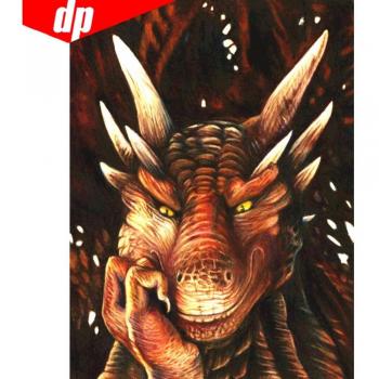 Dragón Dorado Ponto Cruz Diamante 20x30