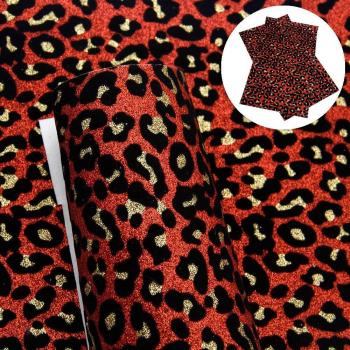 DIY Knotbow Bags Decoration Fabric 20x34cm Glitter Velvet Leopard