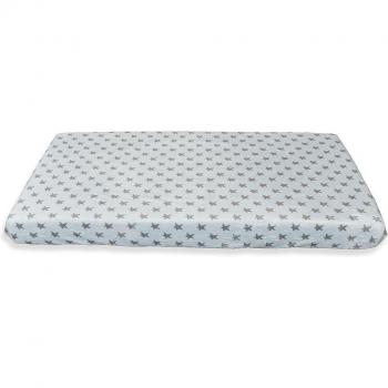 Bajera Coralina Celeste Estrellas Gris 70x140 – Noche de Estrellitas