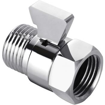 Régulateur de débit d'eau ajustable en laiton pour douche à main H Argent