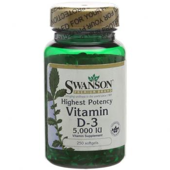 Swanson, Vitamin D3, Depot, 5000 IE, 250 Weichkapseln