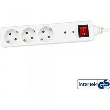 Regleta de 3 tomas con protección y 1,5 m de cable