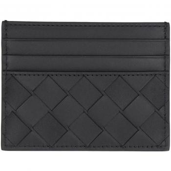 Bottega Veneta Men's Black Intrecciato Card Case