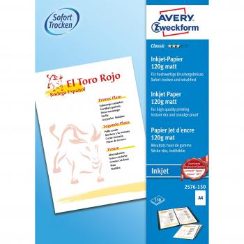 Avery-Zweckform A4 Inkjet Paper 120g/m² 150 Sheets