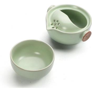 Tragbare Tee-Keramik mit Gaiwan, 1 Kanne und 1 Tasse