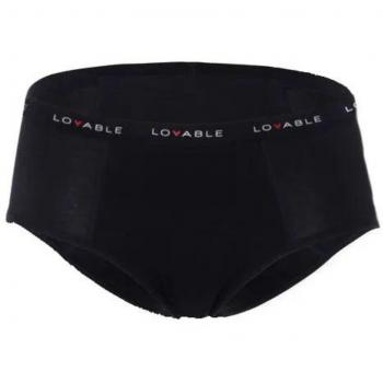 LOVABLE, Culotte Da Ciclo Flusso Abbondante In Cotone Bio, unisex, Nero, Taglia: L