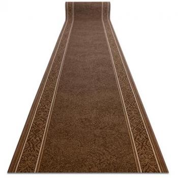 Anti‑Slip Brown Runner, Sttropez Frame – 67 × 380 cm