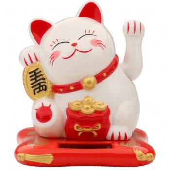 2.5 Inch Solar Shaking Hands Lucky Cat Car Ornament