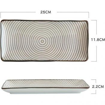 Ceramic Fish Dish Plate – 9.8 Japanese Rectangle