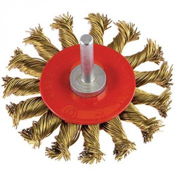 Brosse Circulaire en Acier Torsadé + Tige de Fixation PG