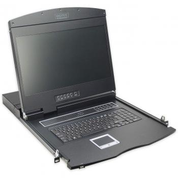 Console KVM 8 ports, 1366×768 @ 60 Hz – Digitus Professional DS-72211‑2US