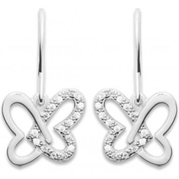 Elegant Rhodium Butterfly Earrings – Lily Line