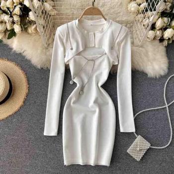 YuooMuoo Sexy Ensemble 2‑Piezas: Vestido de Tirantes y Blusa Elegante