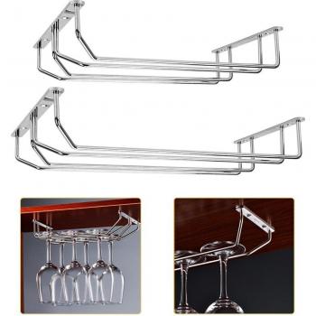 Stainless Steel Hanging Goblet Holder for Wine Glasses 35cm