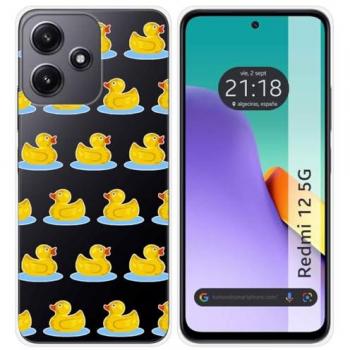 Funda Silicona Transparente para Xiaomi Redmi 12 5G con Diseño de Pato y Dibujos