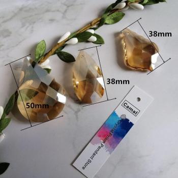 2pcs Gold Champagne Faceted Crystal Suncatcher Lighting Parts