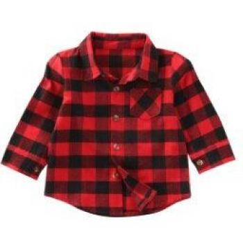 Blusa de Manga Larga para Bebés a Cuadros
