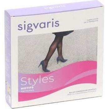 Sigvaris Bas de compression 2 Styles Losanges Noir L