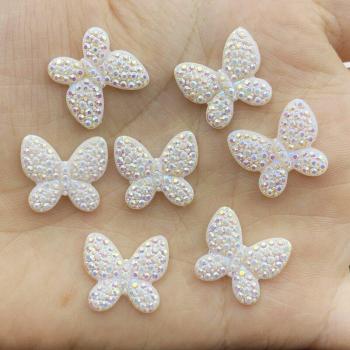 Accesorios de Resina en Forma de Mariposa para Scrapbooking, 40 Piezas/Lote D13