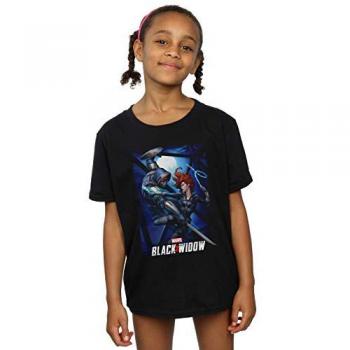 Marvel Girls Black Widow Movie Bridge Battle T-Shirt 12-13 black