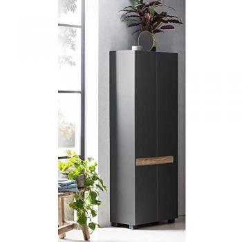 Hochschrank CORATO-80 in Anthrazit und Wildeiche Nb., B/H/T: ca. 56,9/164,5/33 cm