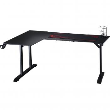 Scrivania da Gaming Angolare con Gancio per Cuffie e Porta Tazza Nera
