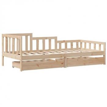 Sofá-cama com gavetas de madeira vidaXL 90x200 cm