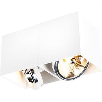 Aluminium Design-Spot 2-flammig in Weiß