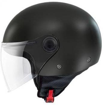 Casco Jet MT Helmets Street S Negro Mate con Protección Anti-rayones y Antialérgico