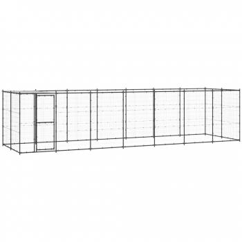 VidaXL Chenil extérieur Acier avec toit 16,94 m² Enclos Niche Cage pour Chiens