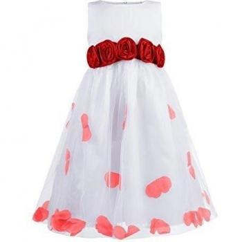 Vestido de fiesta Princesas Disney para niña, rojo con flores, 3-4 años
