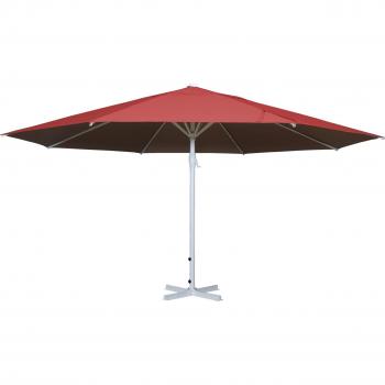 Ombrello da giardino ø 5m con supporto in alluminio colore bianco e rosso