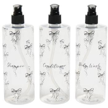 OHS Clear Black Pump Bottles – Triple Pack