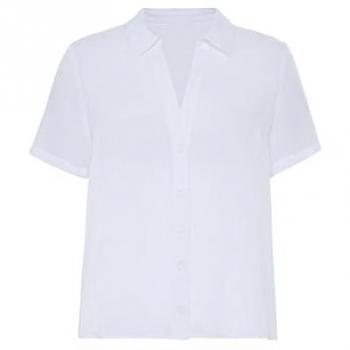 Damen Kurzarmbluse VIVANCE, Weiß, Gr. 42, mit Knopfleiste