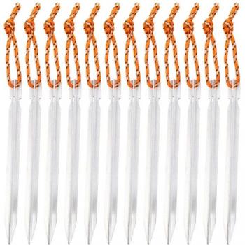 Piquets de tente en aluminium léger, lot de 12
