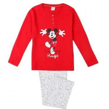 Pijama Disney Mickey Hugs para Niña en rojo y gris