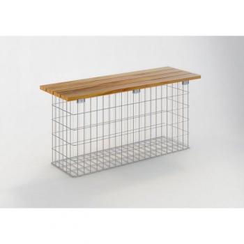 Banc de jardin Teck MW 102 x 50 x 32 cm, traitement galvanisé