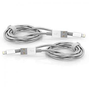 Verbatim Lightning‑USB 2×100 cm Ladekabel, silber, starker Knickschutz – für iPhone