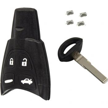 SAAB 93 95 9-3 9-5 WF Key Fob Shell with Uncut Blade (2003-2007)
