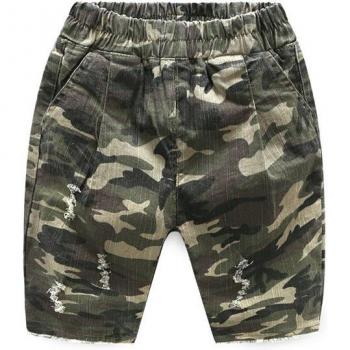 Kids Loose Fit Camouflage Sports Shorts