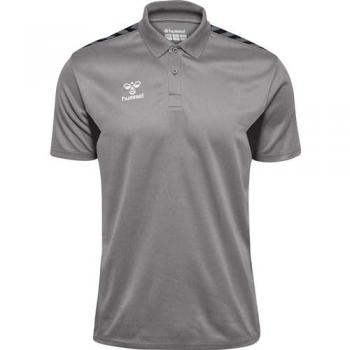 Grey Melange Polo by Hummel – Authentic Men’s Short Sleeve – Size S