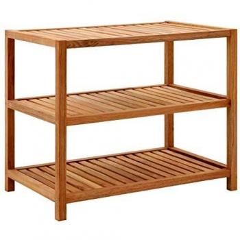 VidaXL Scaffale da Bagno in Legno Massello di Noce 65x40x55 cm