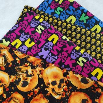Cool Skull & Rose Cotton Fabric Collection