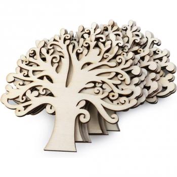Adorno de Madera Natural en Blanco